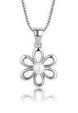 extraordinary little daisy flower silver necklace for babies
